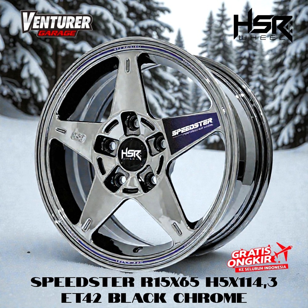 Jual Velg Racing Terbaru Hsr Speedster R15 Pcd 5x114,3 Black Chrome ...