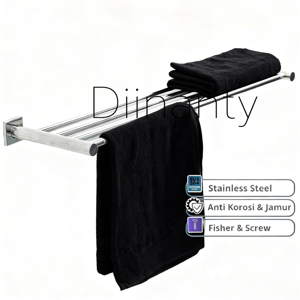 Jual Rak Gantung Handuk Kamar Mandi Stainless Steel | Shopee Indonesia