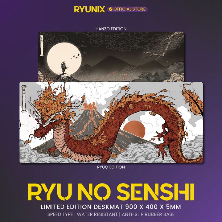 RYUNIX X MBETAND Mousepad Gaming Deskmat Ryu No Senshi - Limited Edition