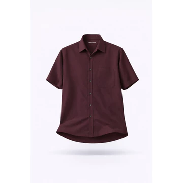 Broodis Kemeja Pendek Polos Coklat Coffee SOFTEE Short MONTY Series Brown Lengan Pendek Slimfit
