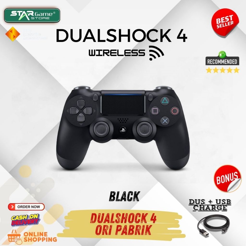 Jual Stik Dualshock Wirreless Controller Stik Ds4 Ori Pabrik Black ...