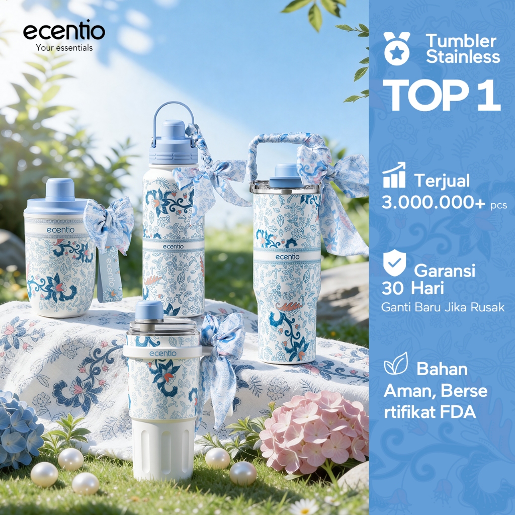 Jual [ShopLive 2pcs gift] ecentio tumbler Botol Minum Batik Series 2.0 ...
