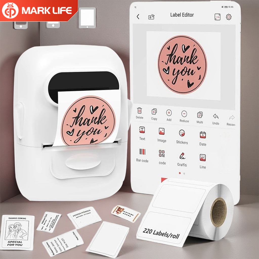Jual Marklife P50 Label Printer Thermal Printer Portable Bluetooth ...