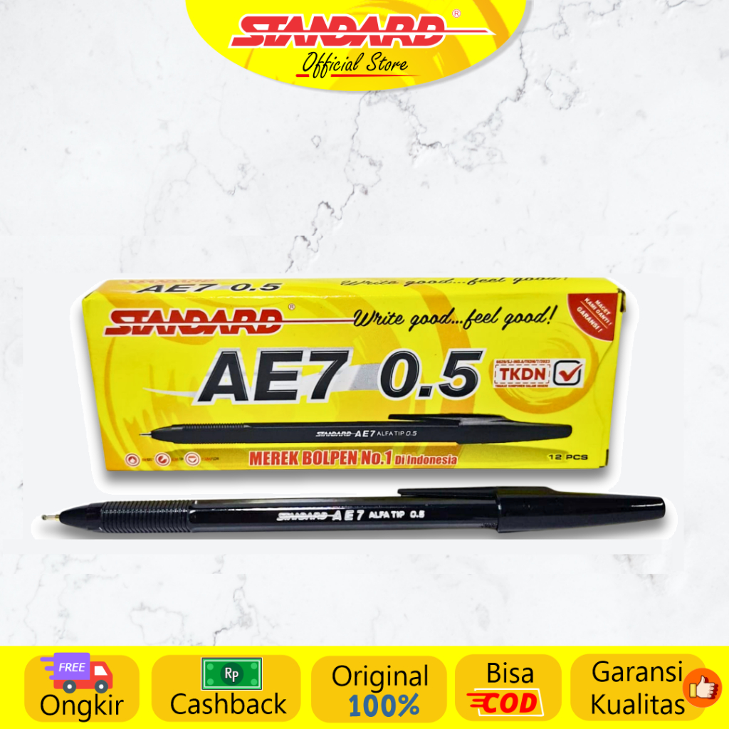 Standard -  Pulpen AE7 Alfatip 0.5 ( Alat Tulis / Pen / Ballpoint / Pena )