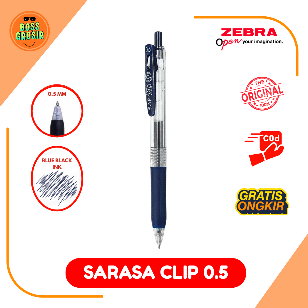 Jual Boss Grosir - Zebra Sarasa Clip 0.5mm JJ115 Satuan / Pulpen ...