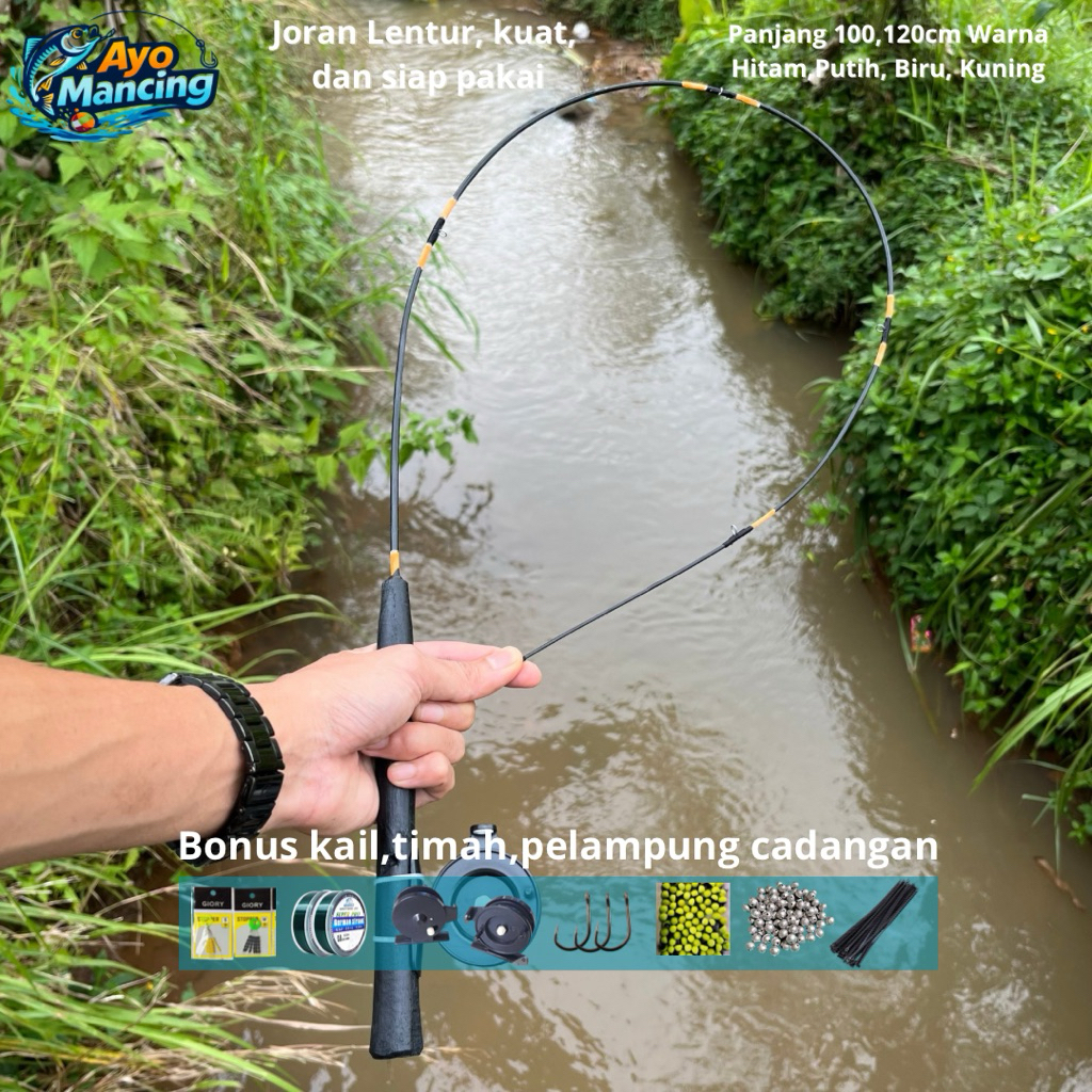 Joran satu set lentur micro wader 100cm hitam