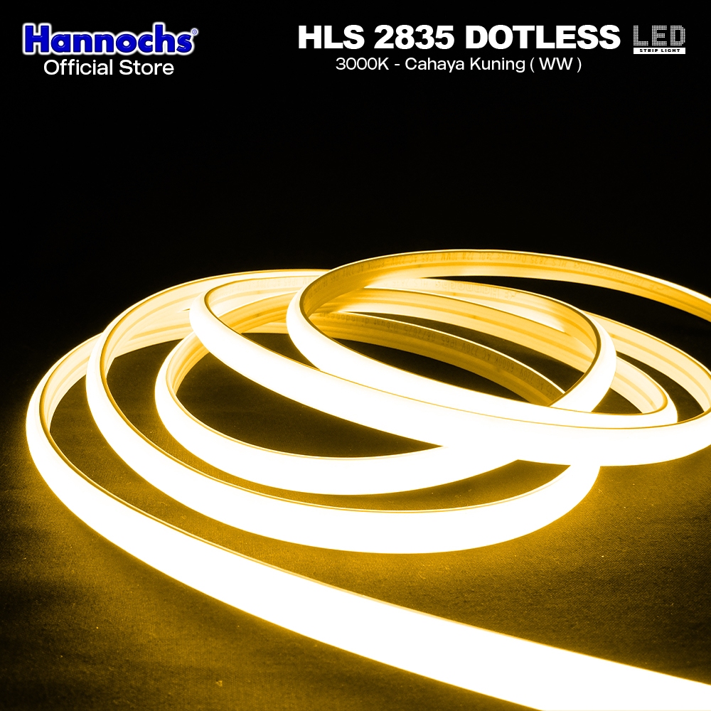 Jual Hannochs Lampu Strip LED HLS 2835 Dotless 240L 12W 10MM IP65 AC ...