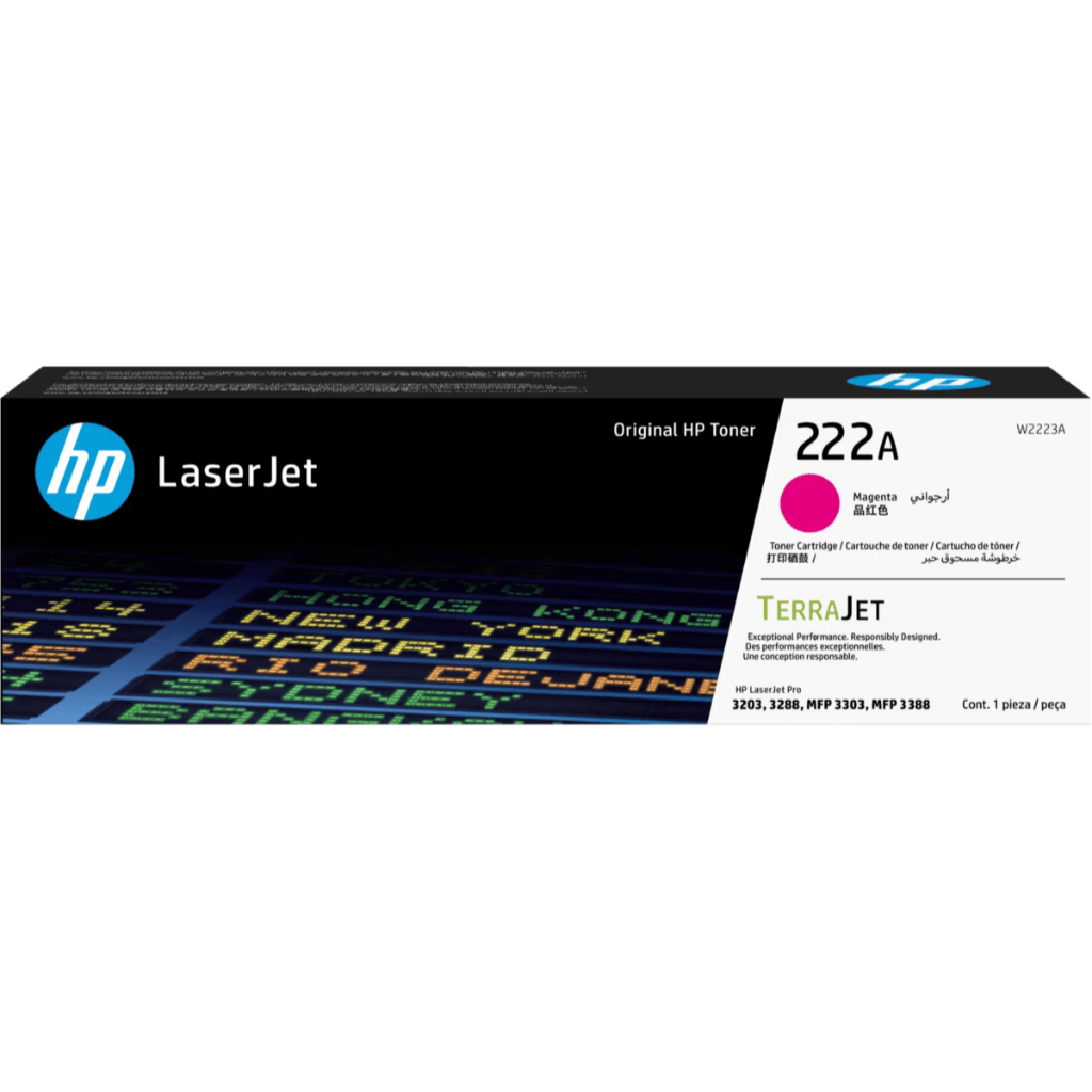 HP Toner 222A Black Cyan Magenta Yellow LaserJet Cartridge Original [W2220A W2221A W2222A W2223A] (4)