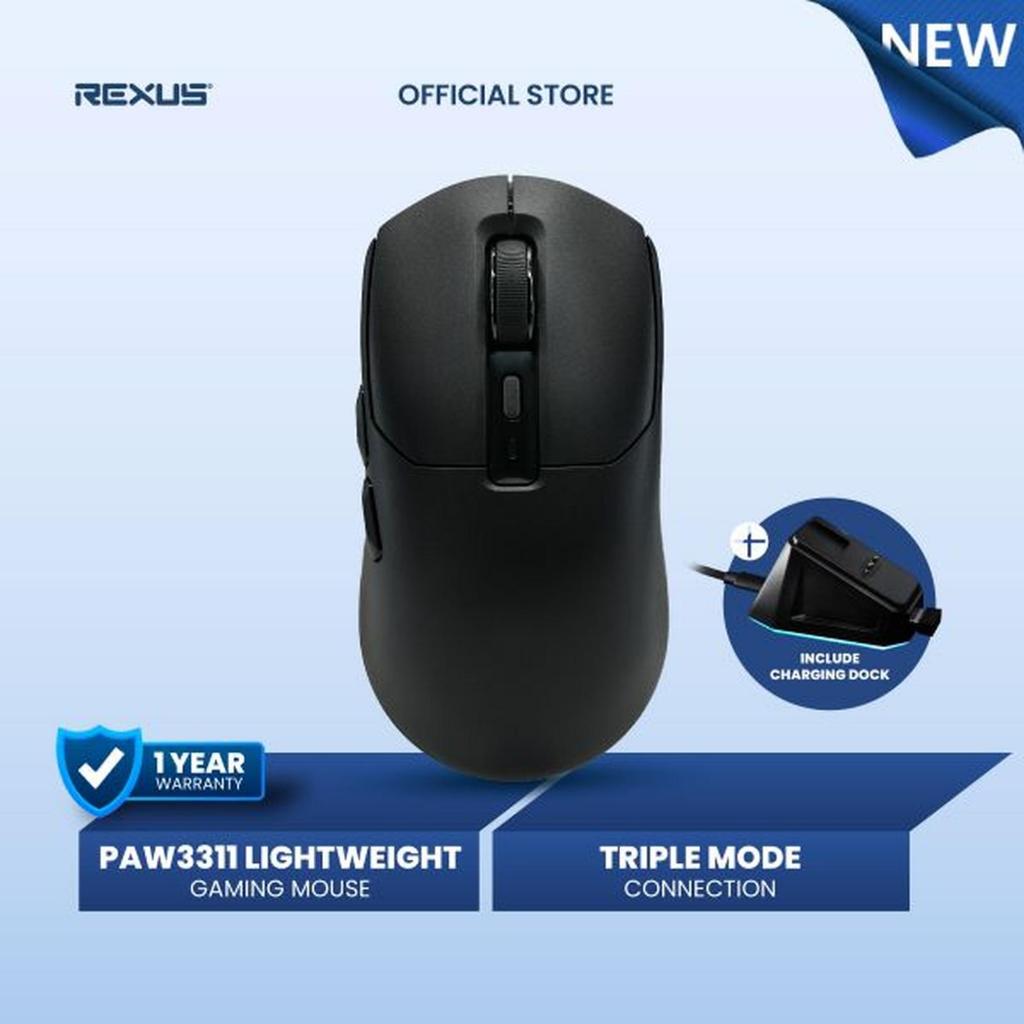 Jual Rexus ShagaX RX130 / Shaga X RX-130 Mouse Gaming Wireless Tri Mode ...
