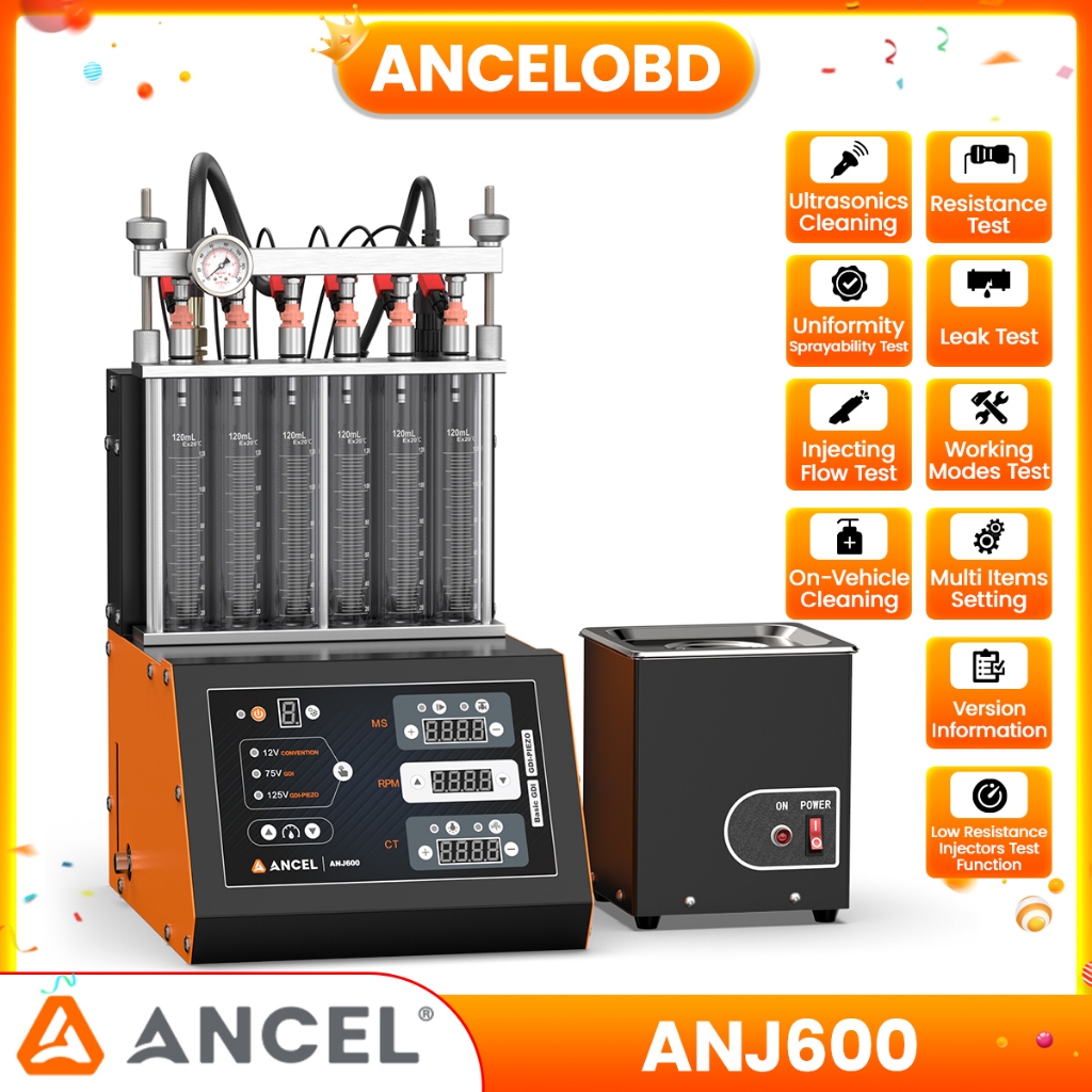 Jual ANCEL ANJ600 220V 6-silinder Ultrasonic Fuel Injector Machine ...