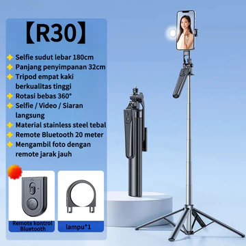 Tongkat Selfie Bluetooth R29 180cm Dengan Tripod Portabel Dan Remote Control Dilengkapi