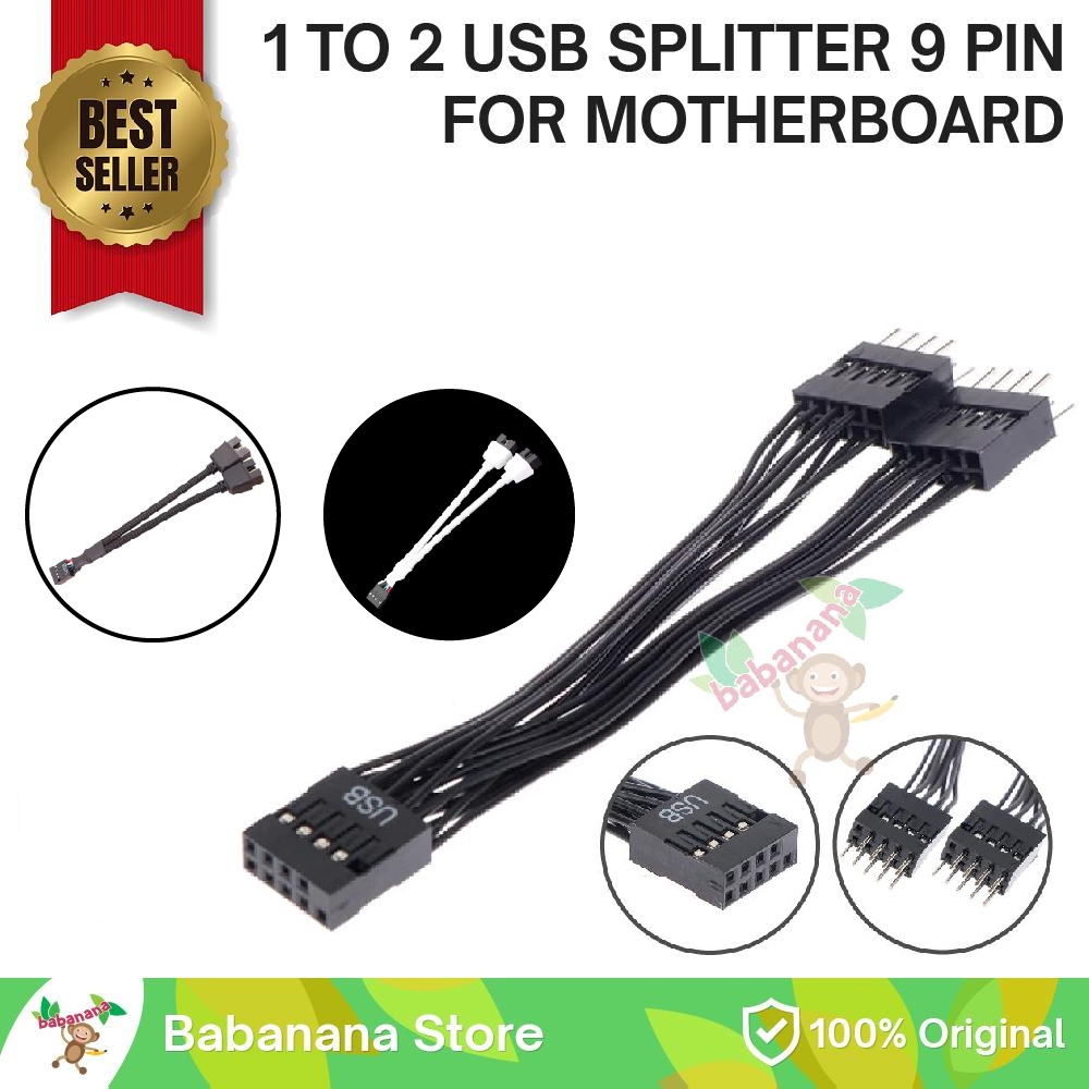 Jual Usb 9pin splitter front header extension cabang 9 pin hub extender ...