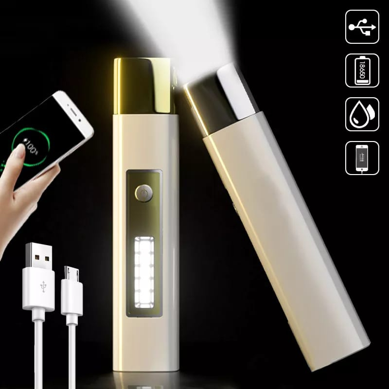 Jual SENTER LED 2 MATA 5 COB MINI MULTIFUNGSI FLASHLIGHT DAN POWERBANK ...