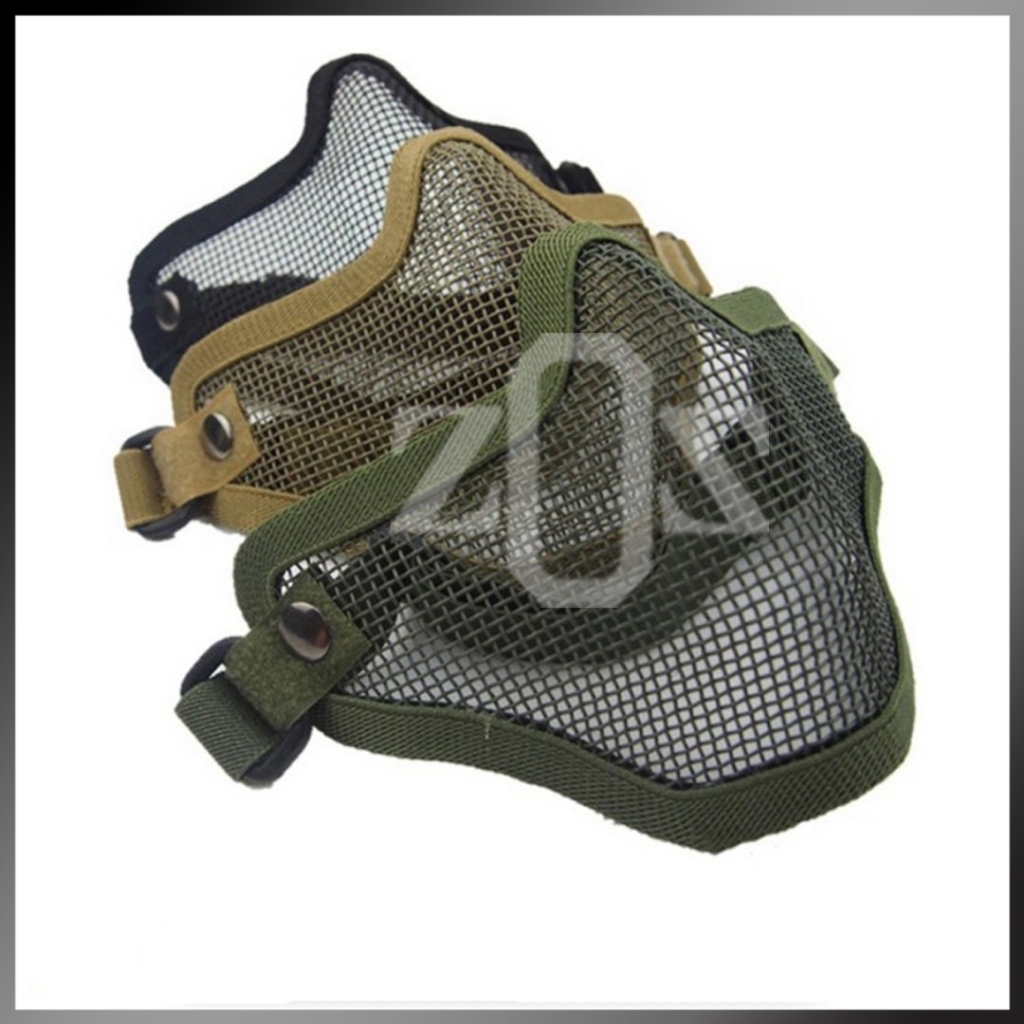 Jual Masker Half Mask Face Jaring Kawat Mesh Wire Double Strap Tactical ...