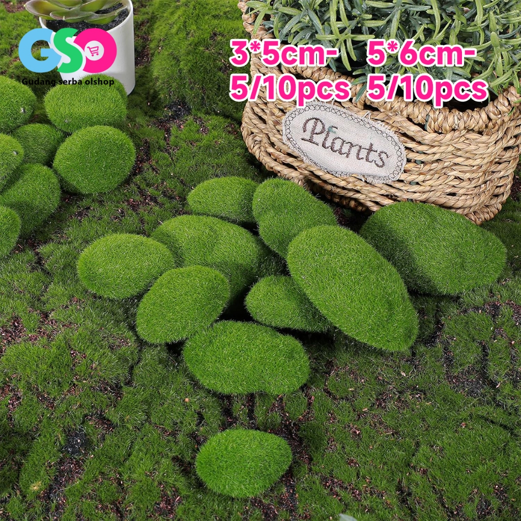 Jual 10pcs Batu Rumput Batu Lumut Imitasi Artificial Mossrocks Moss ...