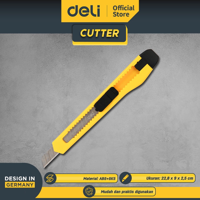 Jual Deli Tools Cutter / Cutter 9mm #9mm,SK5 #YELLOW / EDL009A | Shopee ...