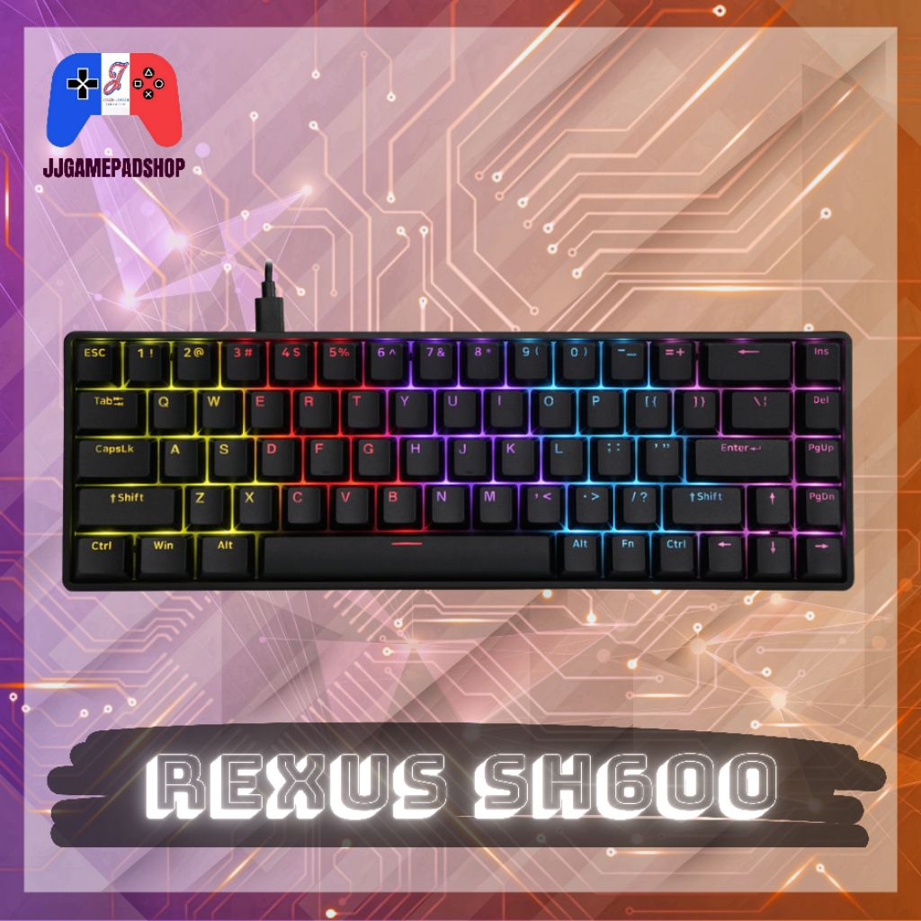 Jual Rexus SH600 Keyboard Gaming Mechanical 65% Layout - Full Key Anti ...