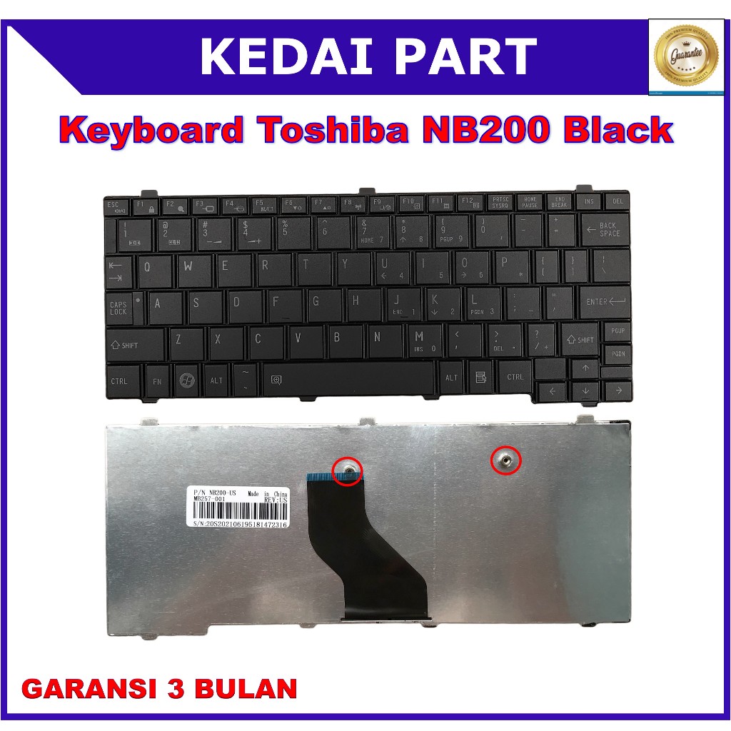 Jual KEYBOARD TOSHIBA NB520 NB500 NB510 NB200 NB201 NB205 NB250 BLACK ...