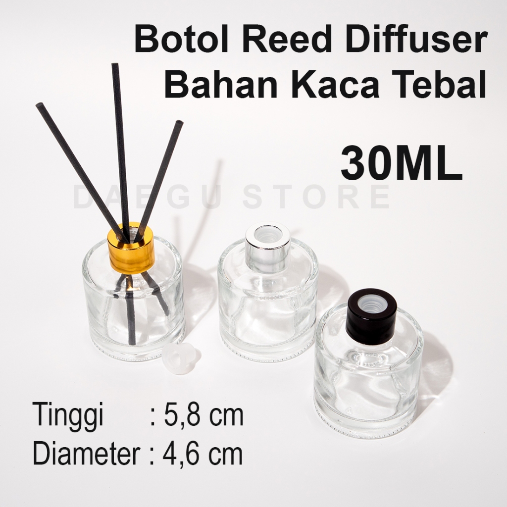 Jual Botol Reed Diffuser 30ml Bulat Bening / Transparan Kaca Tebal ...