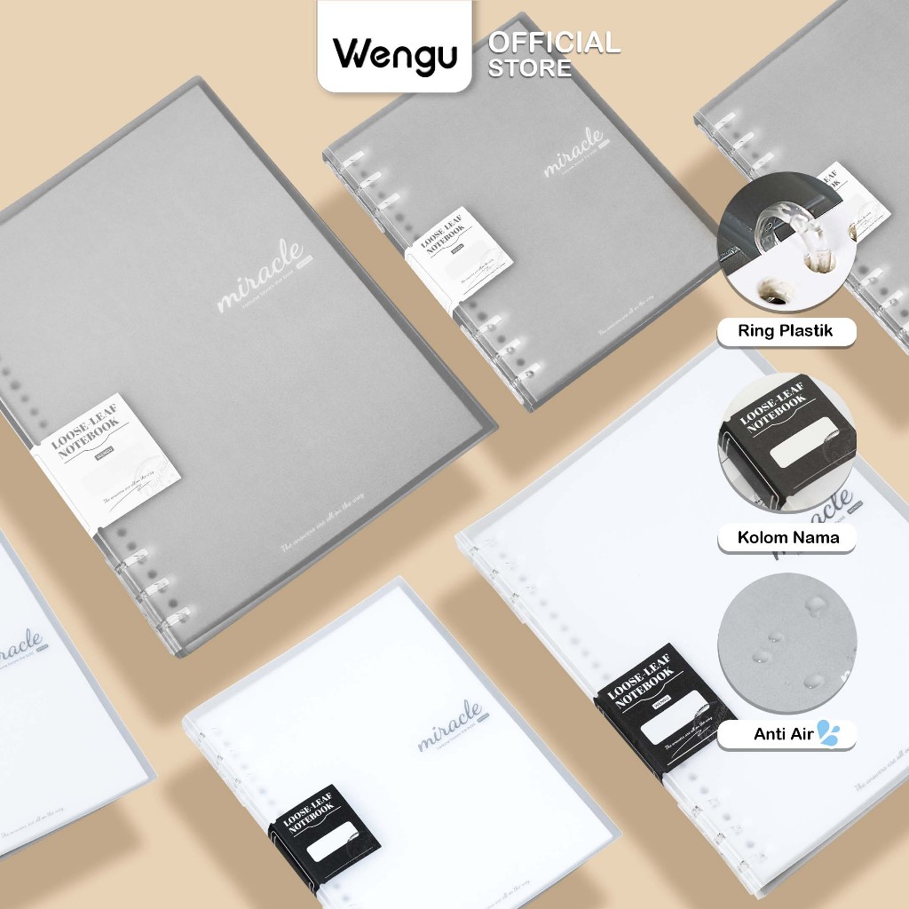 Jual [BARU] Wengu Binder Notebook A5 & B5 Refillable Buku Tulis Simple ...