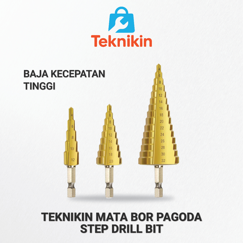 Jual Mata Bor Pagoda Step Drill Bit HSS Hex Shank Step Cone Pyramid 4 ...