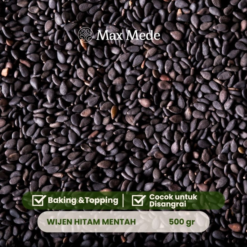Jual Max Mede - Wijen Hitam Mentah Black Sesame Seed 500gr | Shopee ...