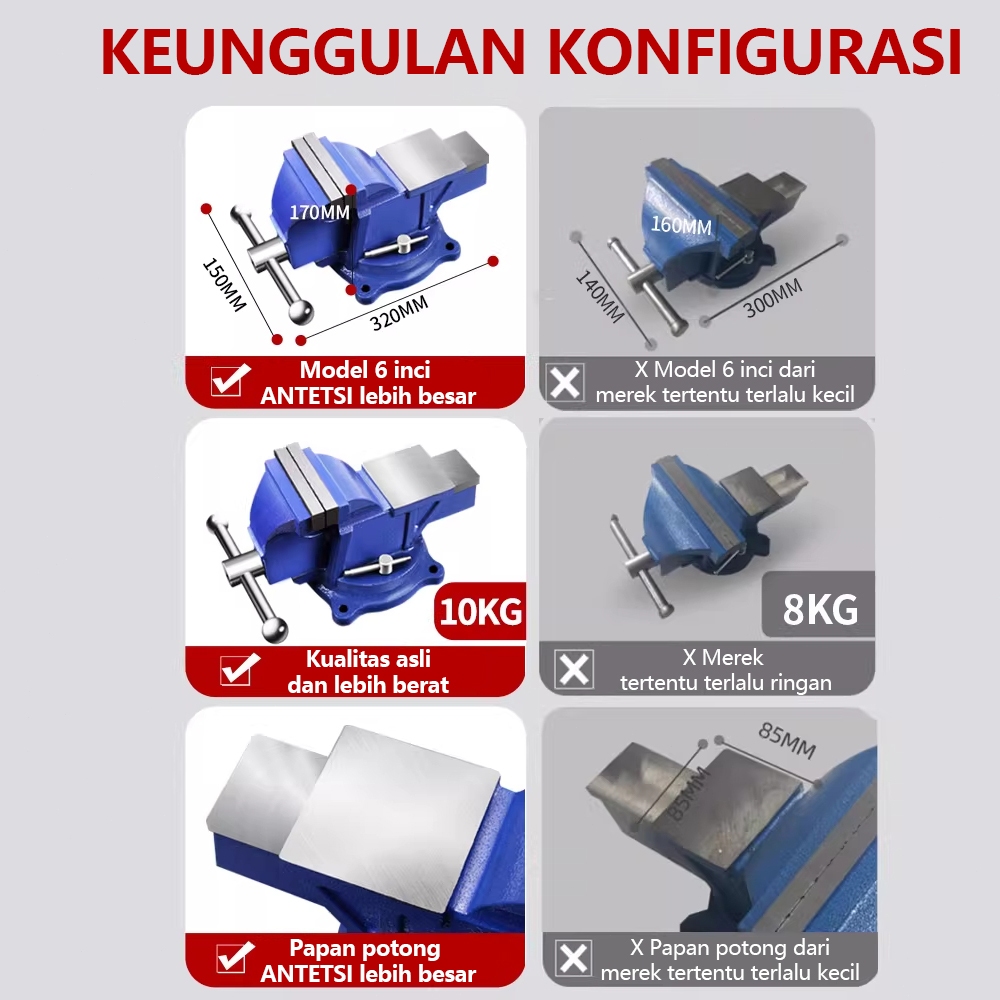Jual ANTETSI Catok Clamp 6'' / catok paron / Ragum Klem / Catok Meja ...