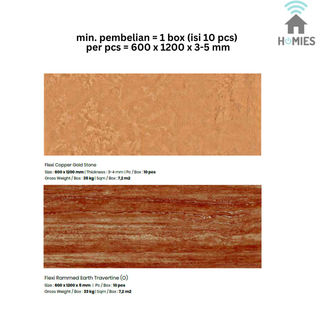 Jual Roshan Wall Panel Flexible Stone Extra 60x120 Medium Slab Series ...