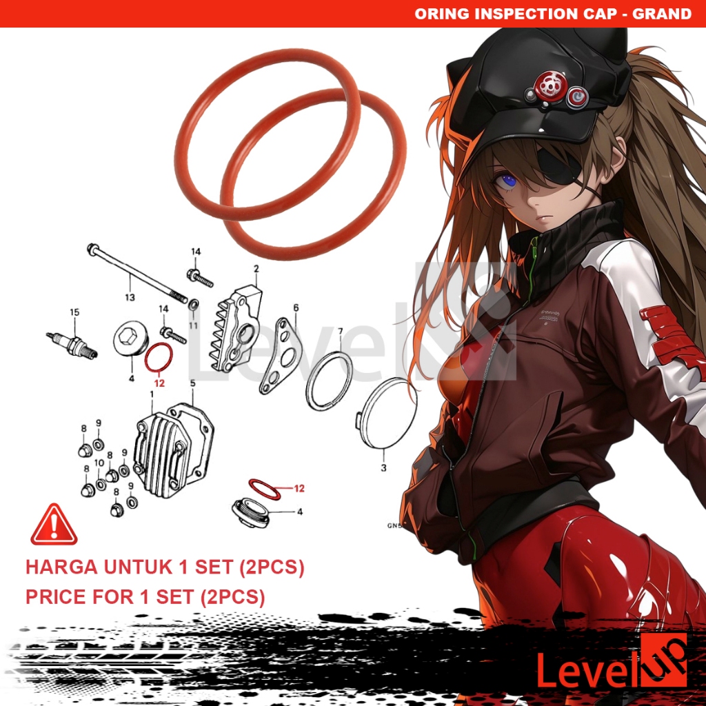 Jual Level Up Oring Seal Valve Cap Grand 1 Set (2pcs) Oring tutup Klep ...