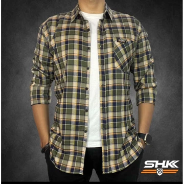 Kemeja Flanel Kotak Biru Hitam