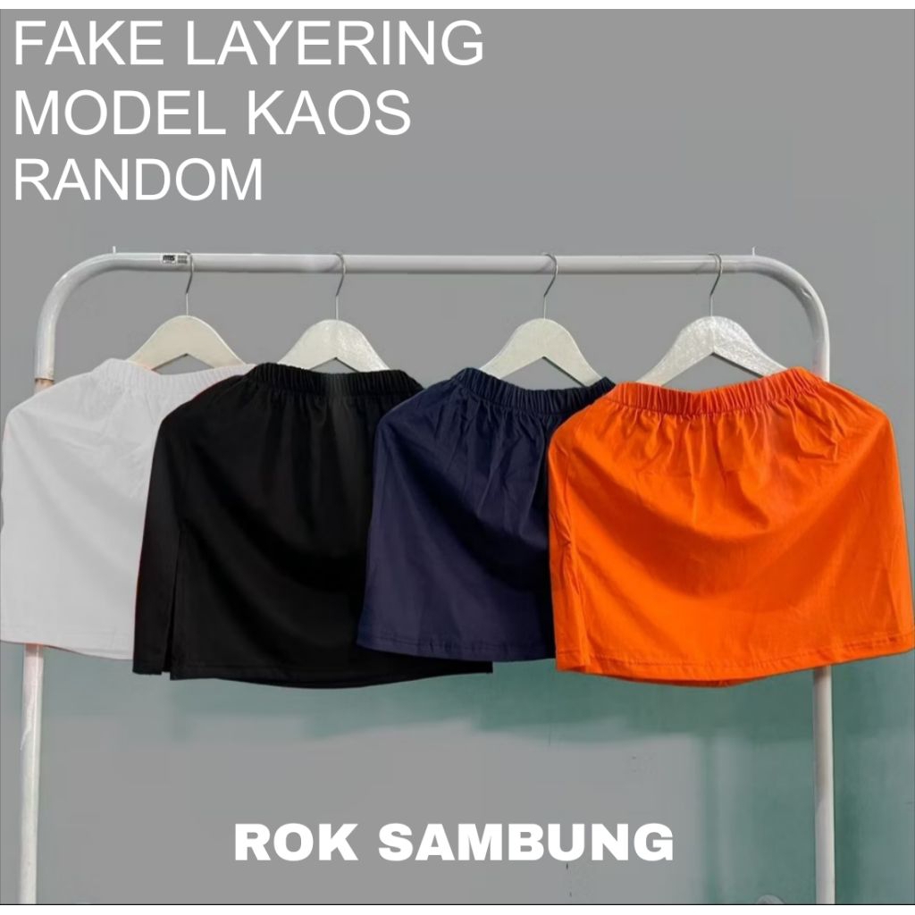 Jual Fake Layering Rok Sambung Warna Random| Pelapis kaos agar terlihat ...