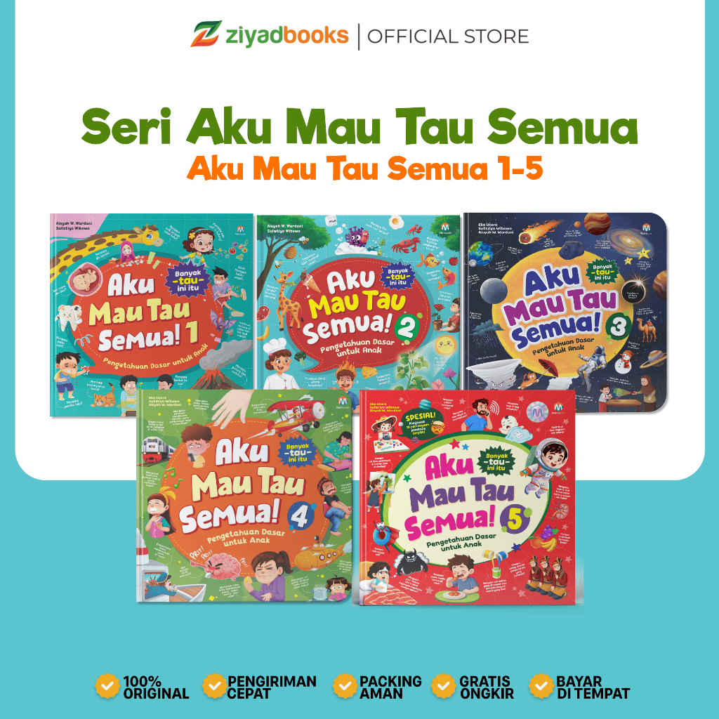 Ziyadbooks - Buku Edukasi Anak 3+ Hard Cover - Aku Mau Tau Semua! Jilid 1 2 3 4 / Ensiklopedia Anak / Buku Anak 3 4 Tahun