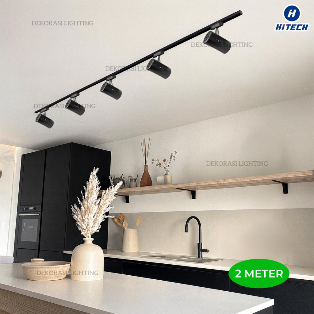 Jual Lampu spotlight track rell 2meter isi 5 6 7 8 lampu spot light ...