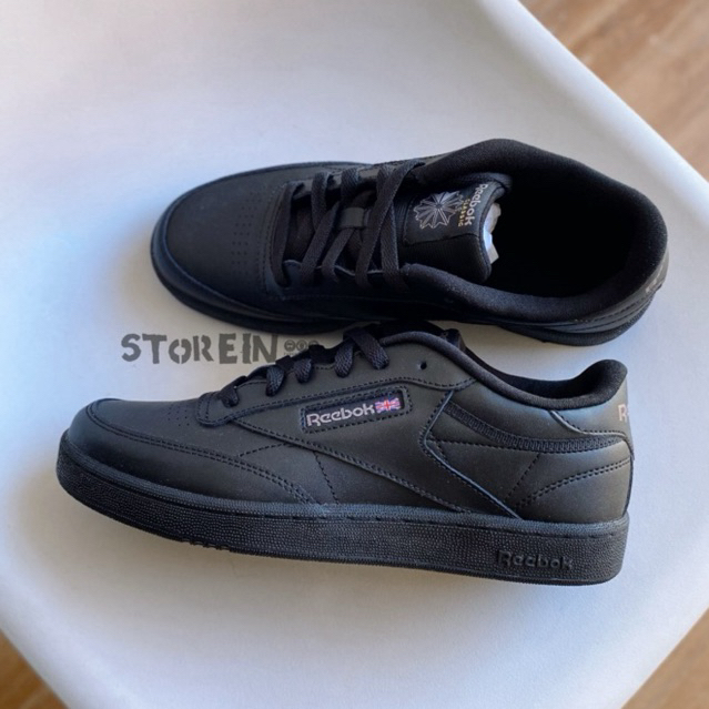 Jual Sepatu Sneakers Pria Reebok Club C85 Black Original 1000% (RESMI ...