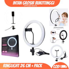 Ring Light 26cm Selfie Ringlight Led Lampu Make Up Vlog Live Streaming 3 Warna