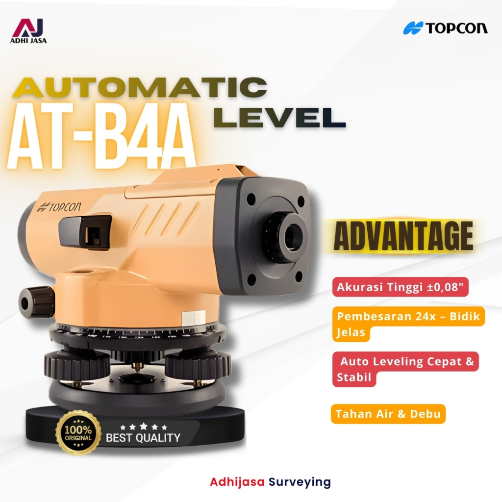 Jual Topcon AT-B4 Auto Level 24x | Waterpass Survey PresisI | Paket ...
