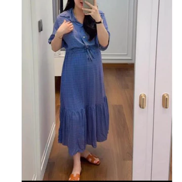 Delivia Midi Dress Zebra Rayon Armoure Premium 5110 11 12Casual Midi Dress Wanita Katun Motif