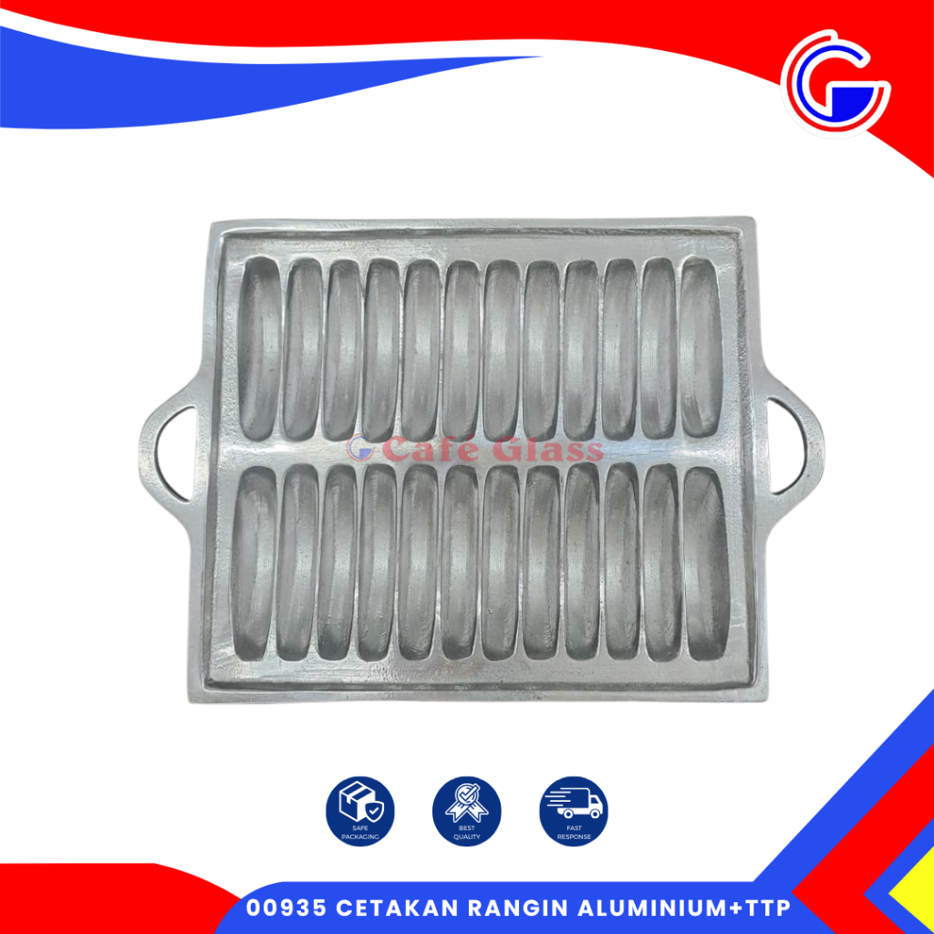 00935 Cetakan Rangin Aluminium Isi 24 + Tutup - Loyang Rangin Kue Pancong - Cetakan Kue Tradisional