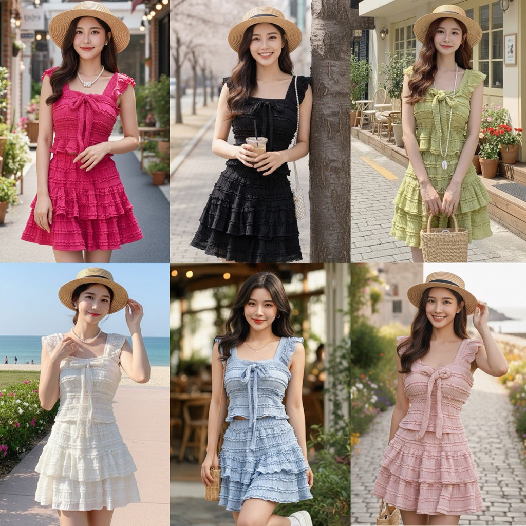 Jual SET1109 SALVAAPEN KOREAN STYLE VINTAGE SETELAN ROK MINI PANTAI ...