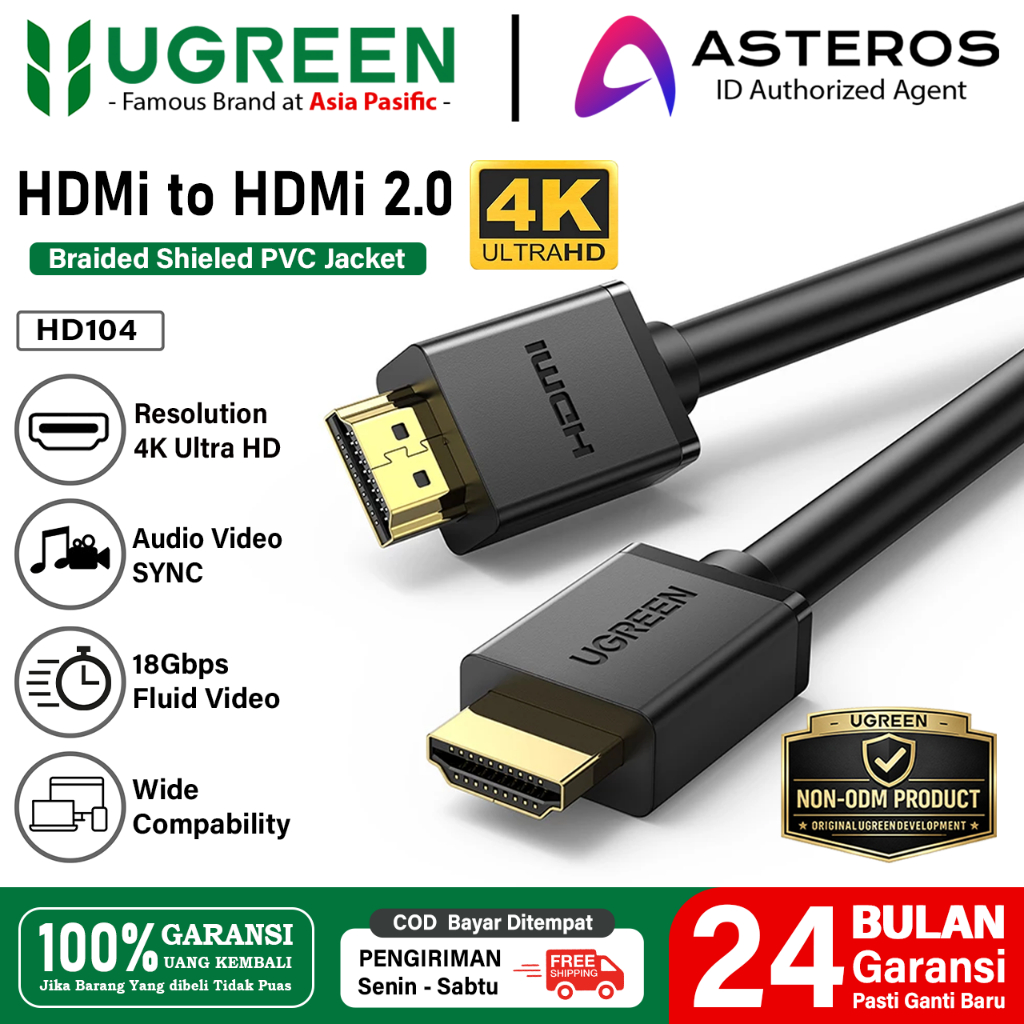 Jual UGREEN HDMI Cable 4K High Speed HDMI 2.0 Cable 4K@60Hz HD 3D ...