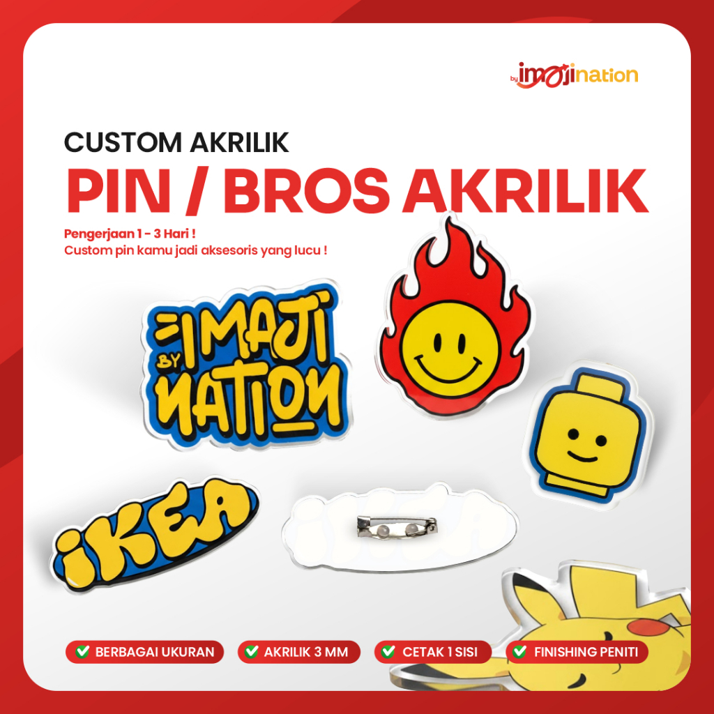 Jual CUSTOM PIN AKRILIK/ BROS AKRILIK CUSTOM NAMA LOGO/ CUSTOM PIN NAMA ...