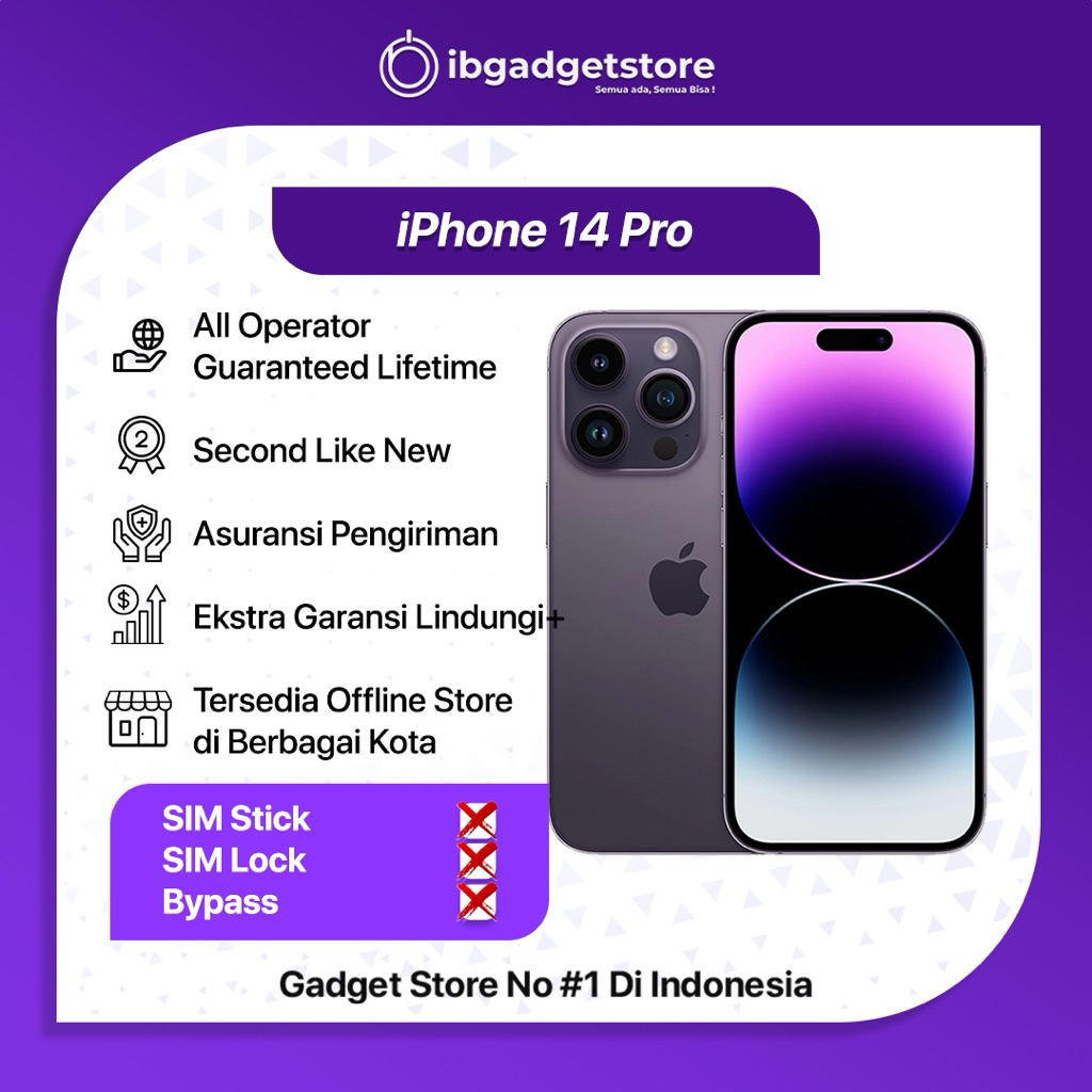 Jual Ip 14 Pro 128gb/256gb/512gb Second Like New Bergaransi | Shopee ...