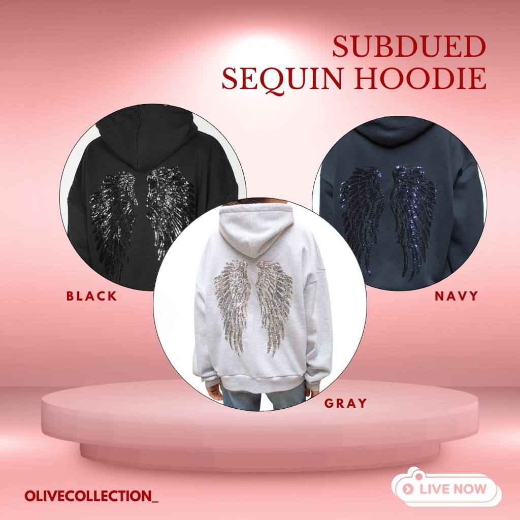 Jual SUBDUED ANGEL WINGS SEQUIN HOODIE ORIGINAL | Shopee Indonesia