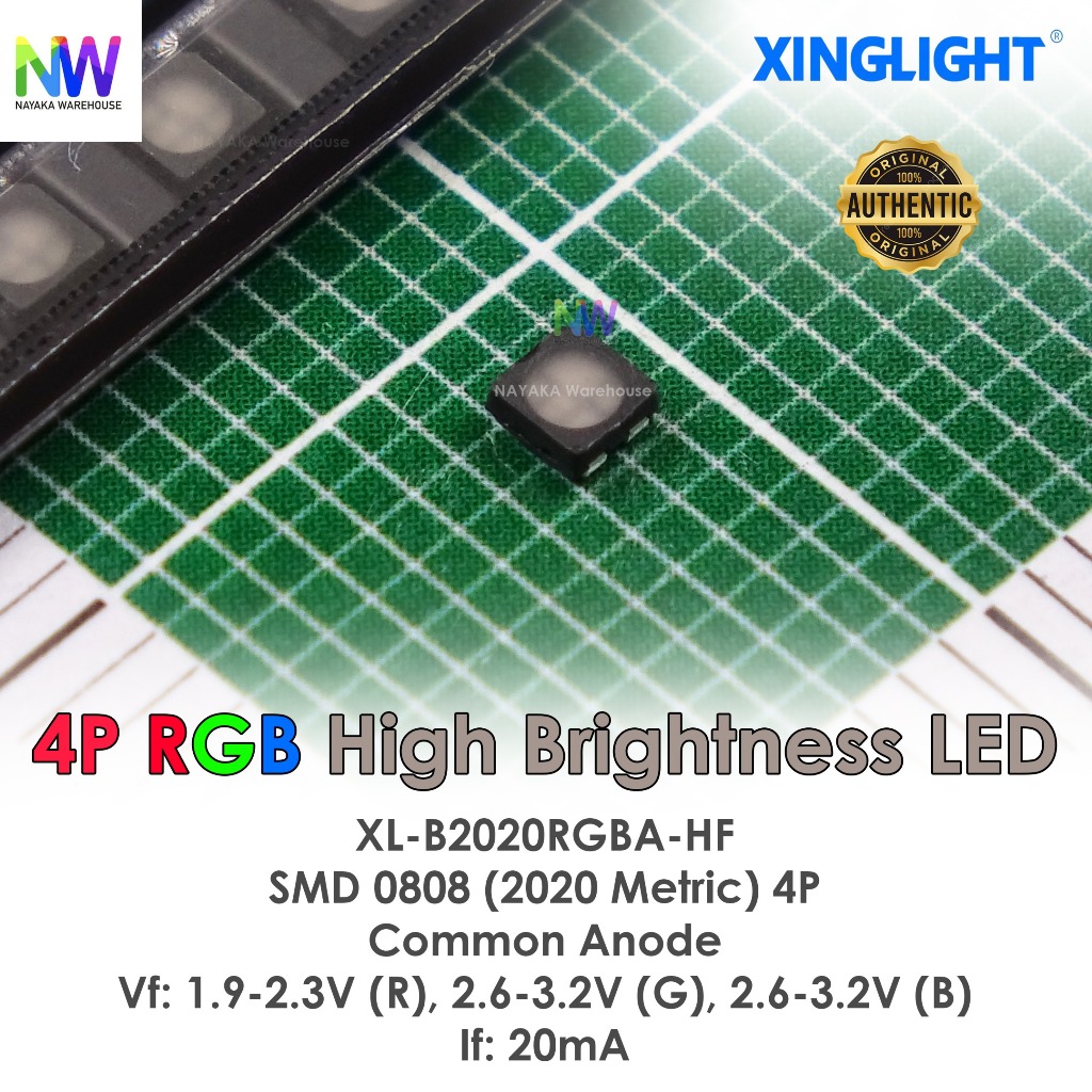 Jual LED SMD RGB 2020 4 Pin Ultra High Brightness Common Anode (positif ...