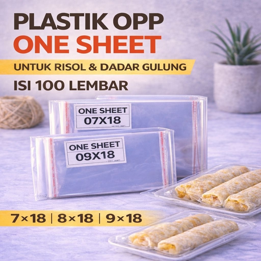 Jual Plastik One Sheet Bungkus Risol, Dadar Gulung Ukuran 07 x 18, 08 x ...