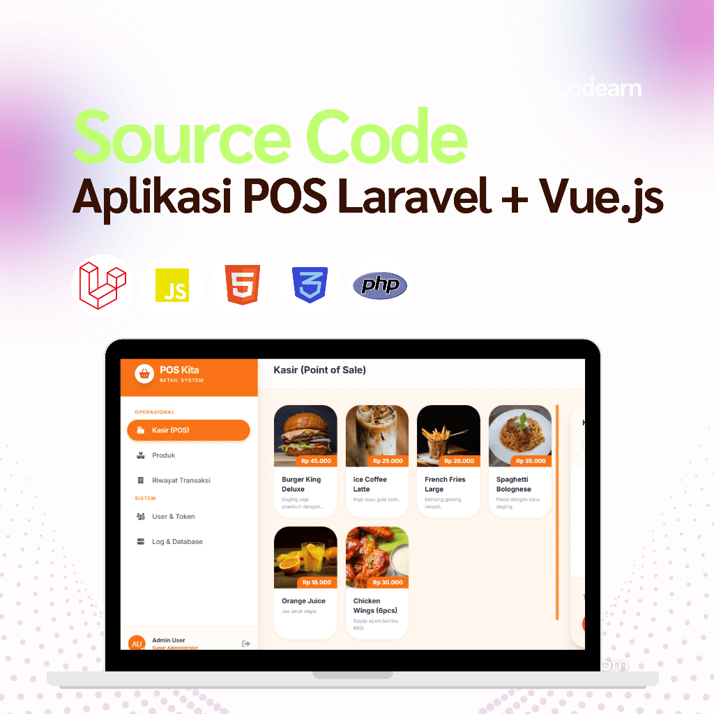 Jual APLIKASI POS LARAVEL 9 + VUE.JS | SOURCE CODE & DATABASE | Shopee ...