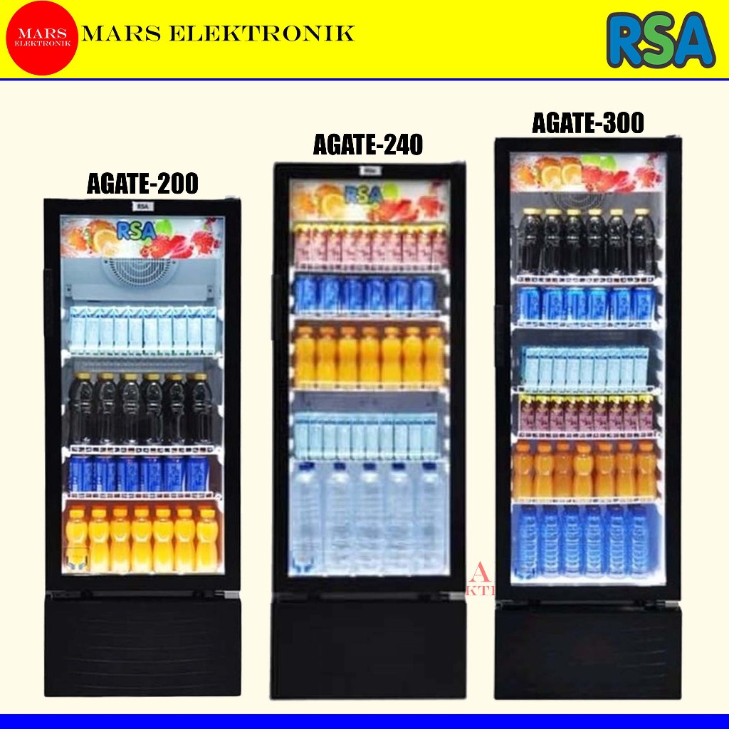 Jual SHOWCASE RSA AGATE 200 / AGATE 240 / AGATE 300 - 3 RAK / 4 RAK / 5 ...