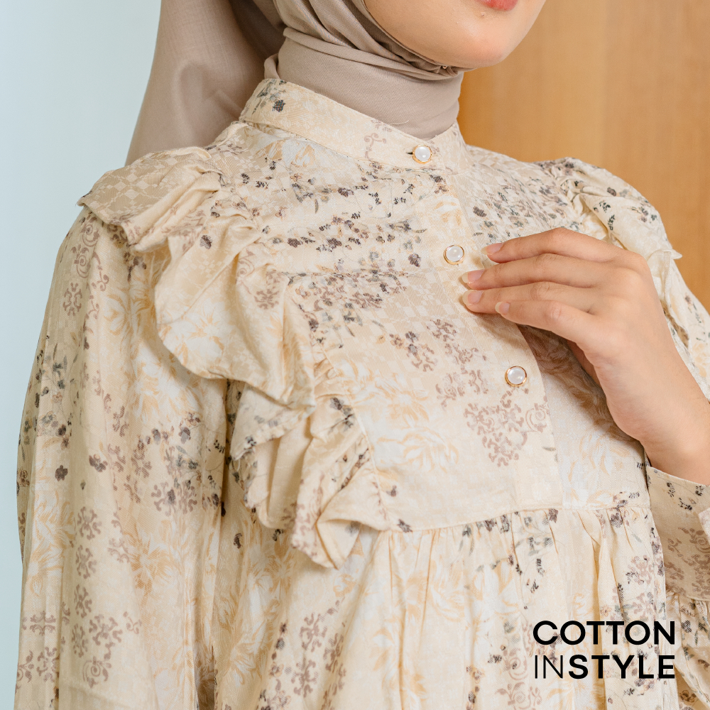 Cotton Instyle - Jasmin Tunik Kemeja Celana Kulot Wanita One Set - foto 5