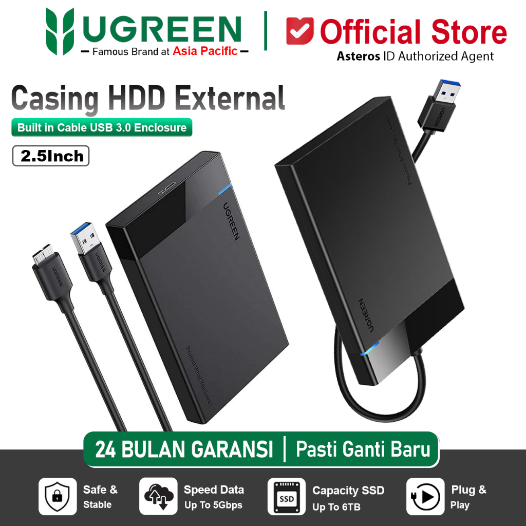 Jual Ugreen Casing 2.5inch SATA HDD/SSD External USB 3.0 Enclosure ...