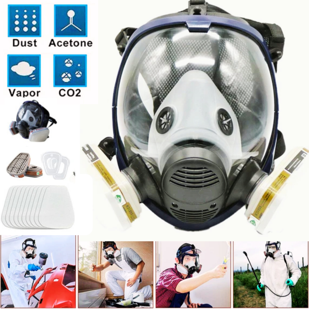 Jual 6002CN - 6800 Masker Gas Beracun Kimia Anti Virus Respirator Full ...